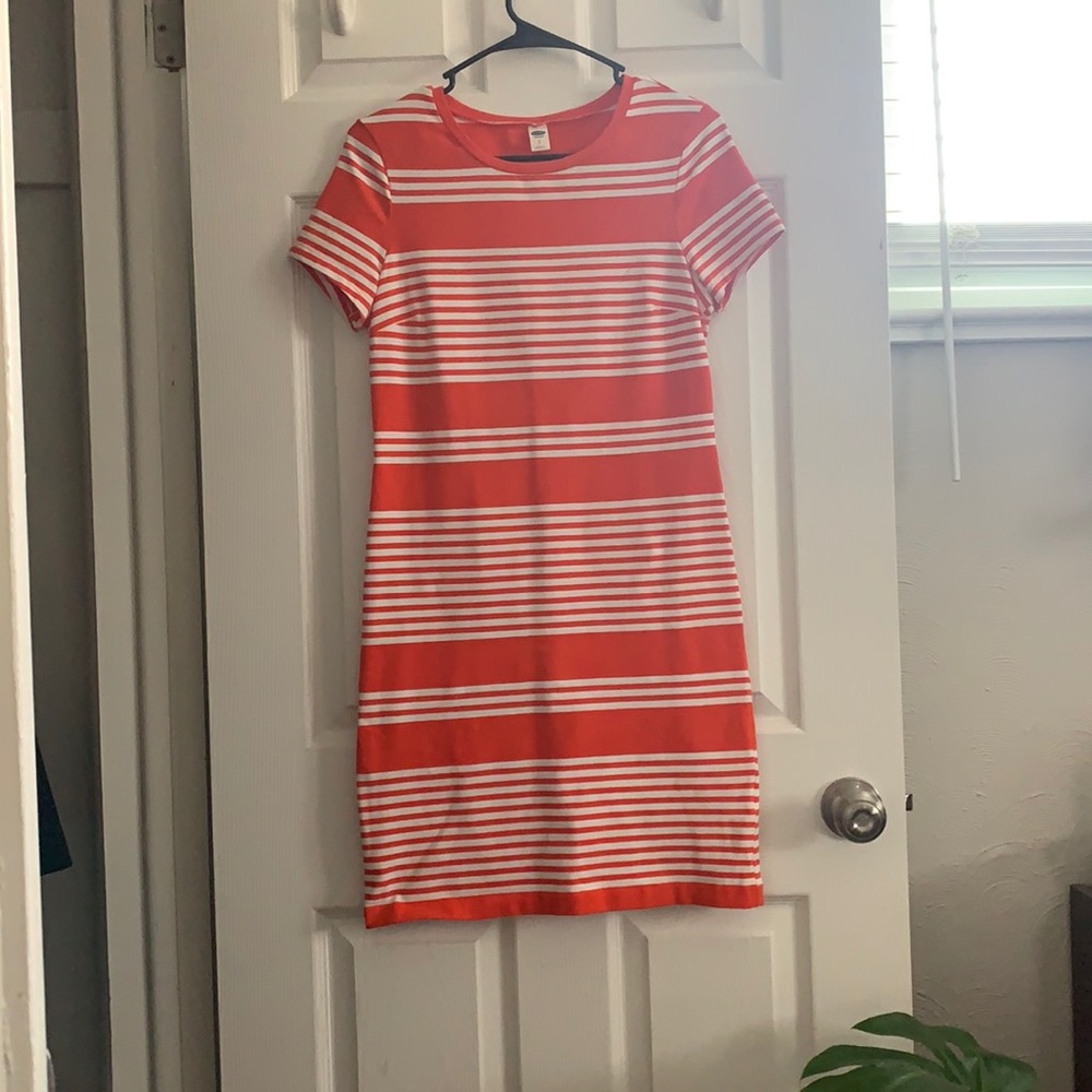 Orange and white dress